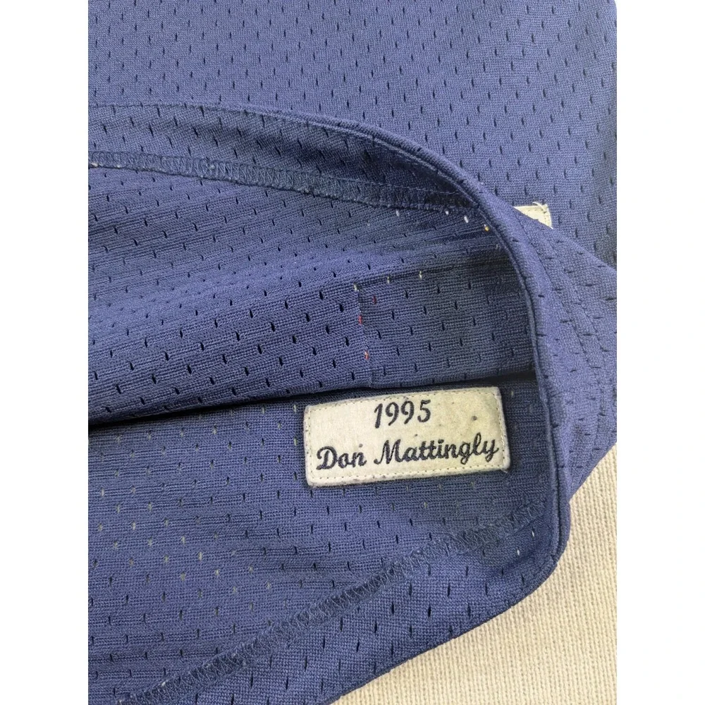 New York Yankees Jersey Mens XL Blue Mitchell Ness Don Mattingly 90s MLB